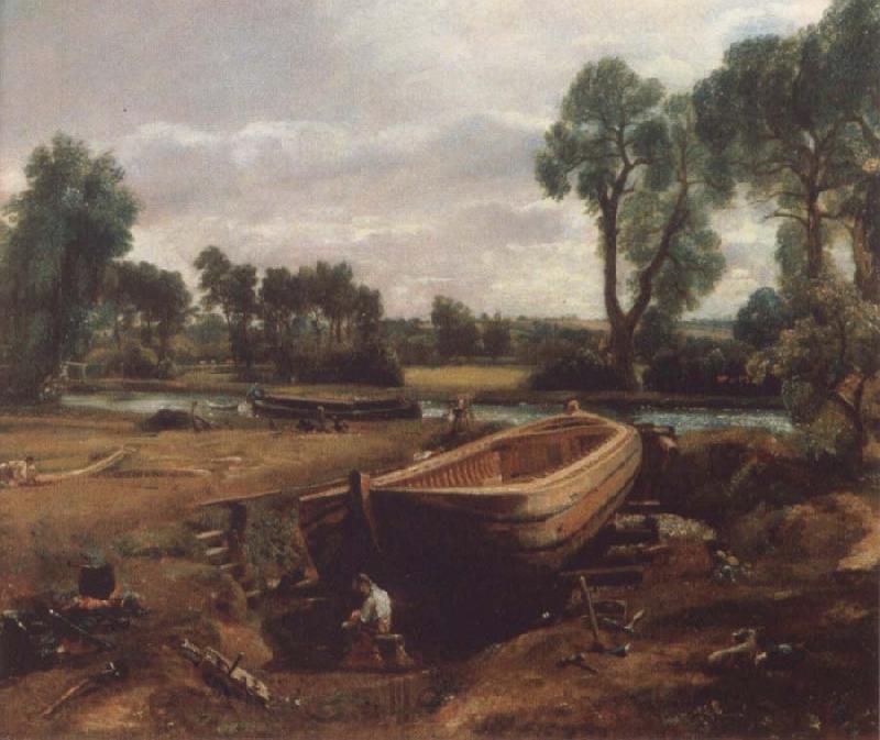 John Constable Boat-building near Flatford Mill